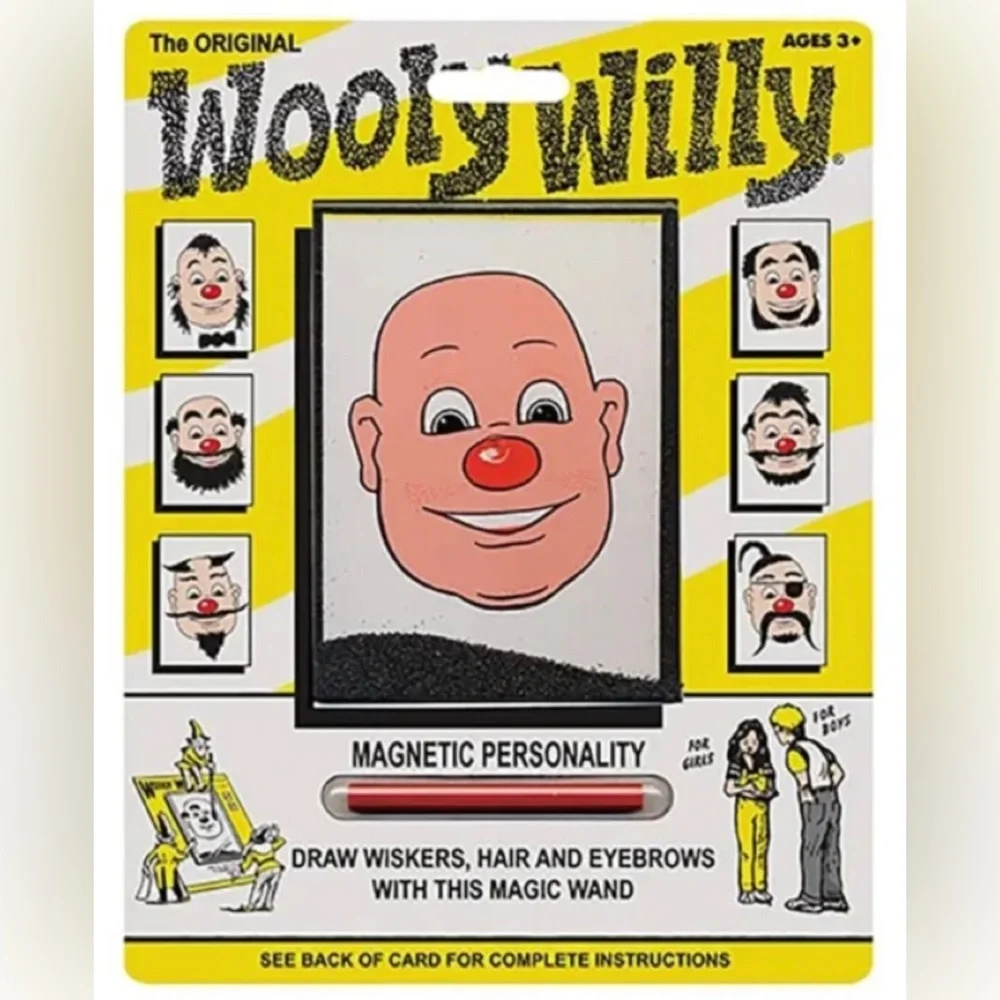 3 Toys Wall Walking Rabbit Wooly Willy Magnetic Drawing Toy Rainbow Paddle Ball